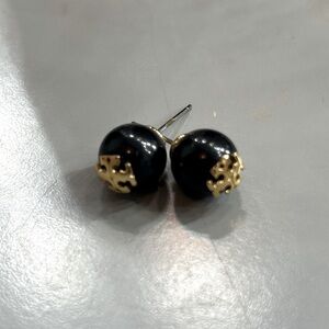 Tory Burch Black Emblem Earrings